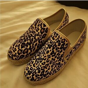 Leopard Print Slip-On Espadrilles